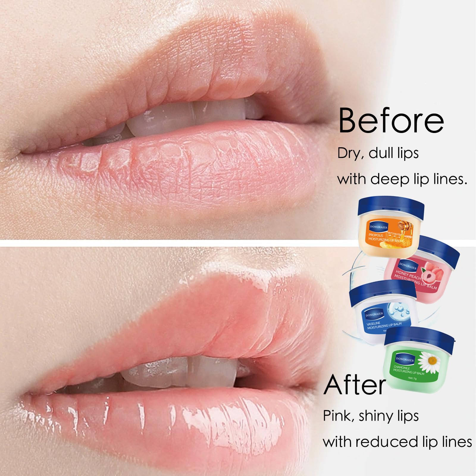 Lip Balm Set, 4PCS Lip Mask Lip Care Multipack Gift Set, Moisturizing Soothing Hydrating Lip Repair Moisturizer Set - Image 4