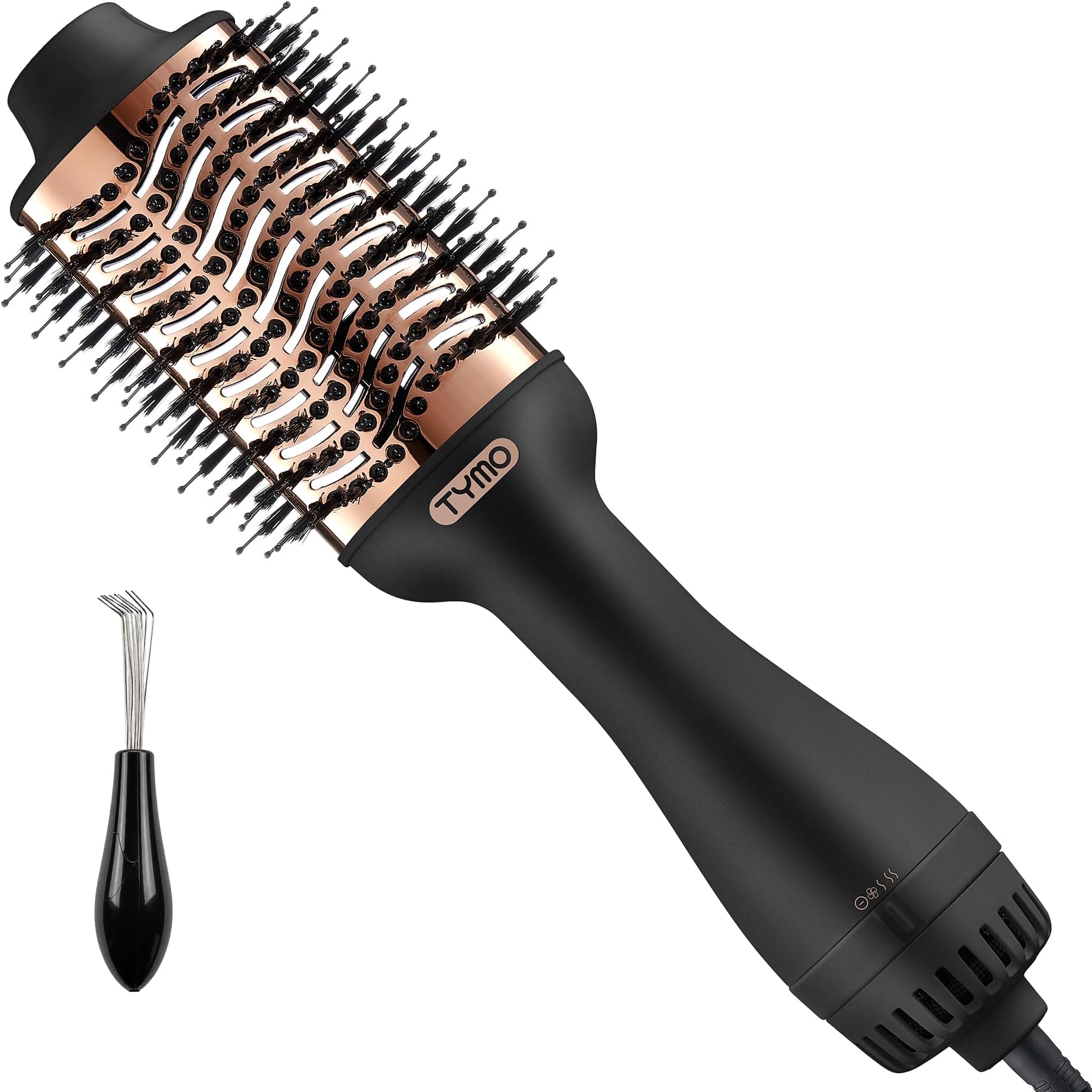 Hair Dryer Brush Blow Dryer Brush in One, 4 in 1 Hairdryer and Styler | Volumizer with Oval Titanium Barrel, 60M Ionic Hot Air Straightener for Smooth Frizz-Free Salon Blowout, Gold, 2.85 Inch