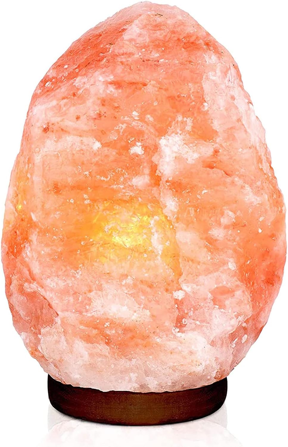 StraameLighting - 100% Real Himalayan Crystal Rock Salt Lamp - Direct from Foothills of The Himalayas - Wooden Base Calming Atmosphere Night Lamp - Handcrafted Design - Great as a Gifts (2-3 kg)