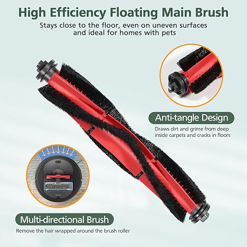 Miniatura 3 de isinlive Kit de accesorios de repuesto Q5 compatible con aspiradora Roborock Q5 Q5+ Q5 Plus, 1 cepillo principal, 4 filtros Hepa, 4 cepillos