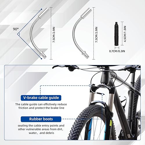 Miniatura 6 de Kit universal de carcasa de cable de freno y desviador de cambio, línea de transmisión de bicicleta estándar con tapas de extremo de cable de
