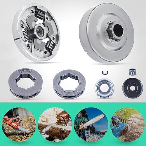 Miniatura 3 de Adefol Kit de piñón de tambor de embrague para motosierra Stihl 024AV 026 PRO MS240 MS260 MS260C MS261C con arandela de rodamiento de aguja, piezas