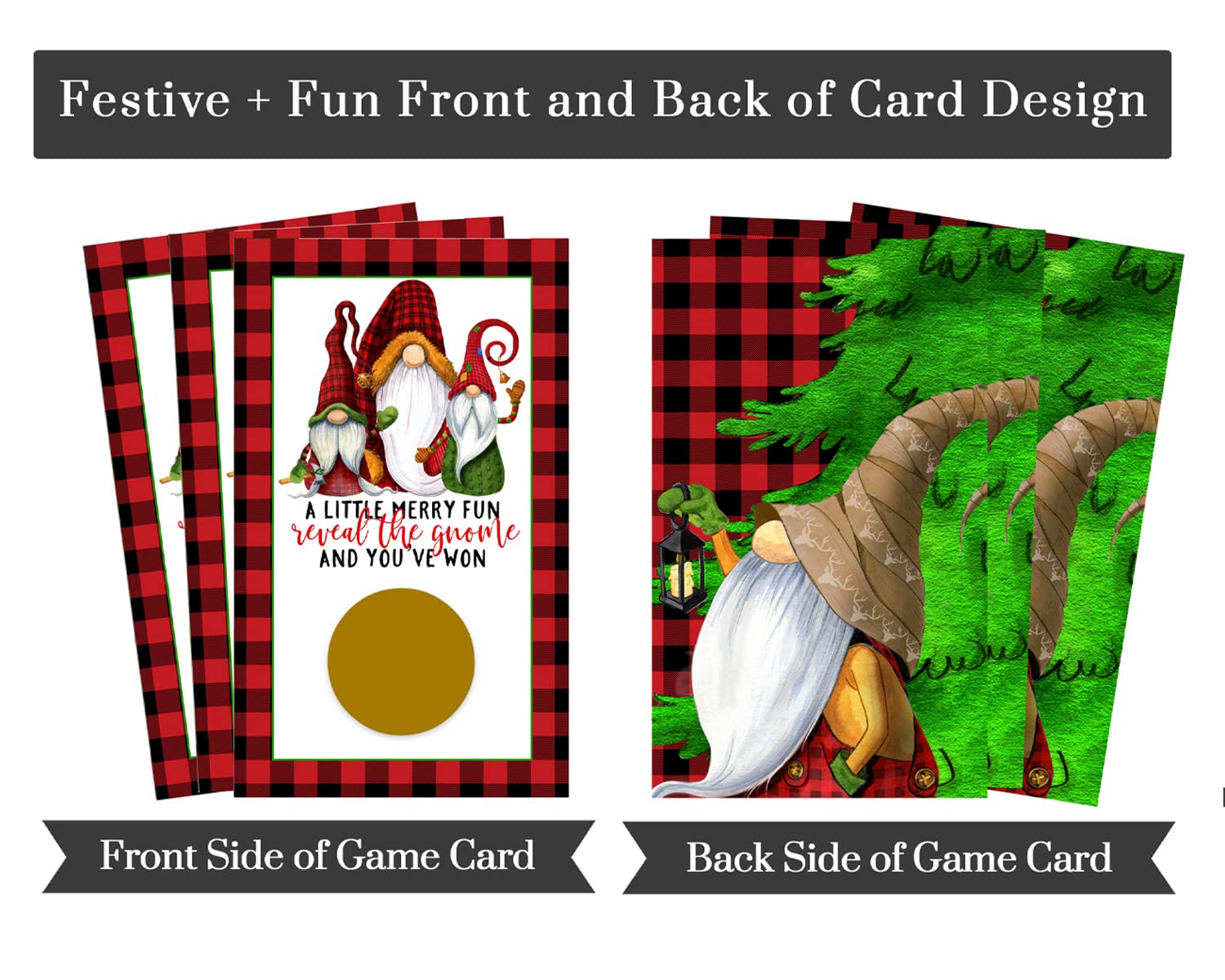 Amazon.com: Jolly Gnome Scratch Off Game Cards 30 Pack Christmas Party Games  - Adults Kids Family - Holiday Raffle Ticket - Groups Drawing Prizes - Red  and Black Event Themed Favors -