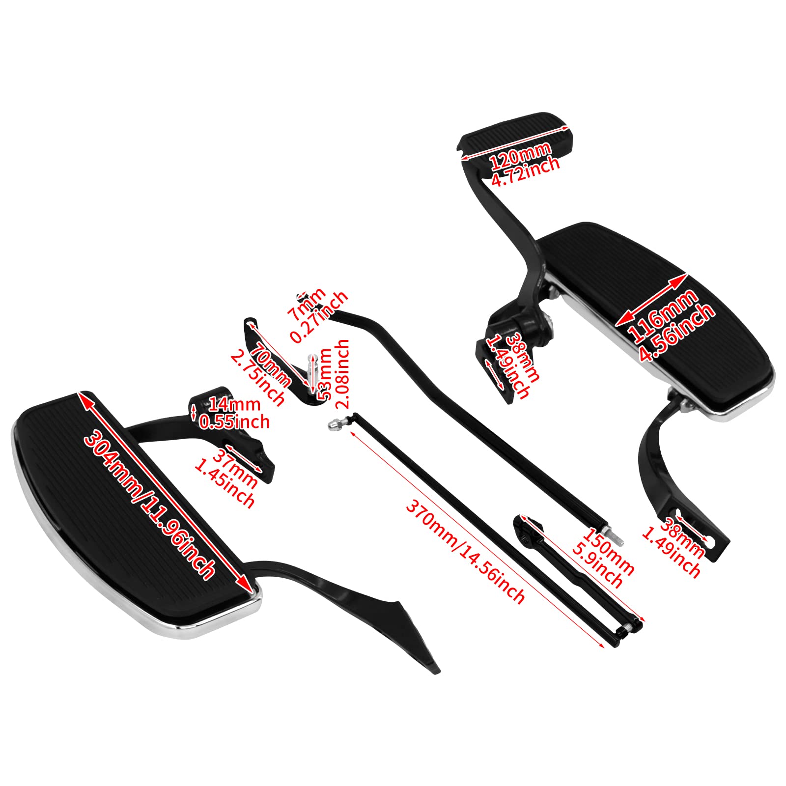 Motorrad Forward Controls Floorboard Pegs Hebelgestänge Kit Set Fit für Harley Dyna Street Bob Super Glide Custom Low Rider FXD FXDB FXDC 2006-17