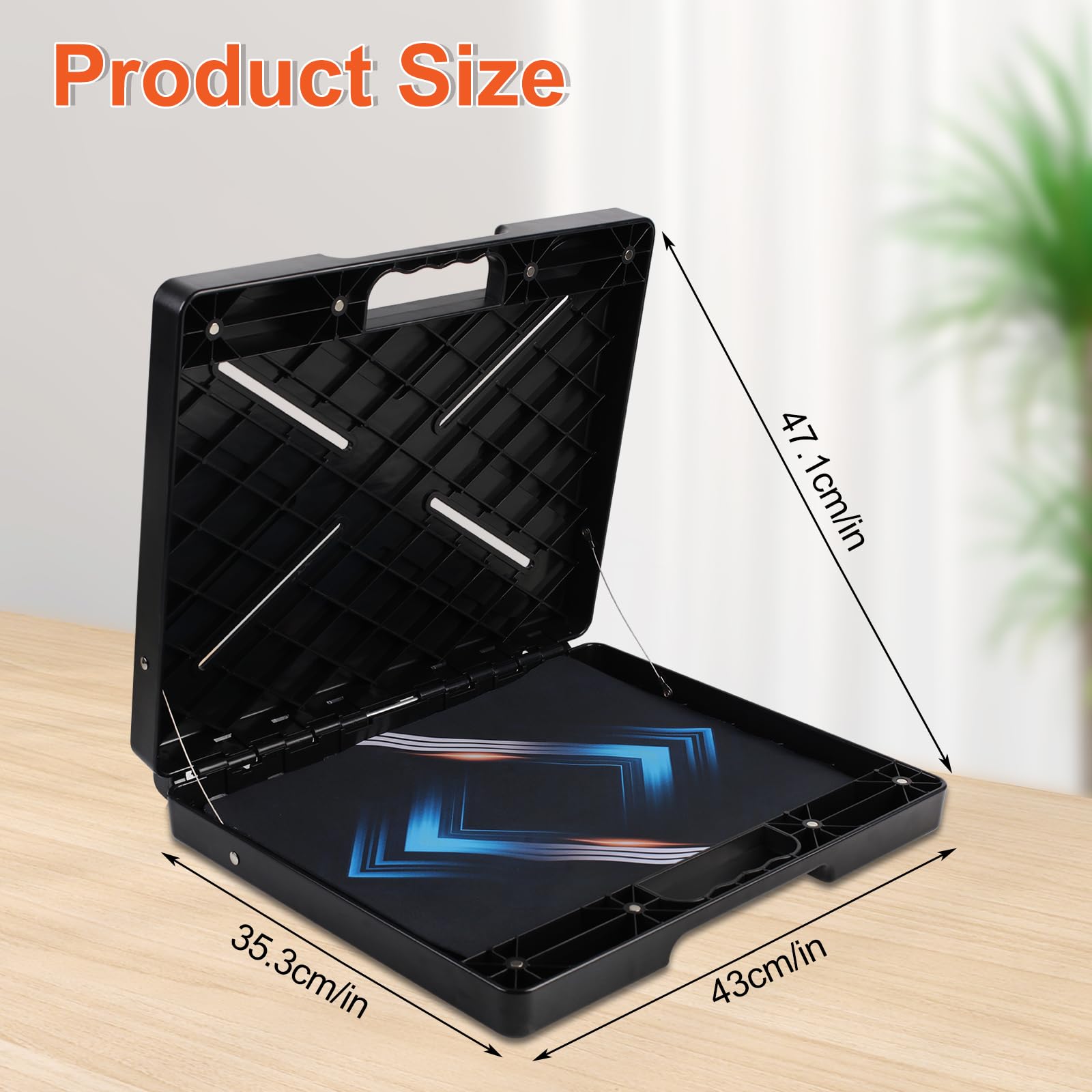 GUOJINJISM Portable Workstation for Laptop, Magnetic Laptop Stand 4 Magnets & Suction Cups, Can Hold Up to 45 Pounds Magnetic Laptop Shelf for HVAC, Trucks, Walls, Workshops and Other Venues