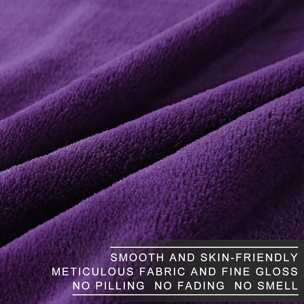 Polar Fleece Blankets King Size for The Bed Extra Soft Brush Fabric Super Warm Sofa Blanket 90" x 108"(Purple King) - Image 9