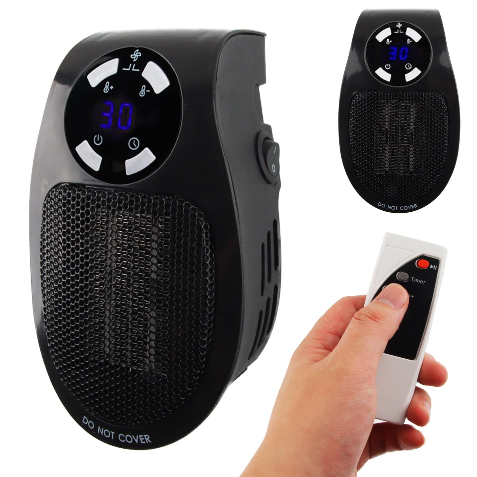 Calentador de Enchufe, Darryy 500W 380G, Mini Calentador de Enchufe, Calentador Electrico de Enchufe, Calentador de Enchufe de Cerámica, Ahorro Energía, Calentamiento Rápida, Baño, Habitaciones