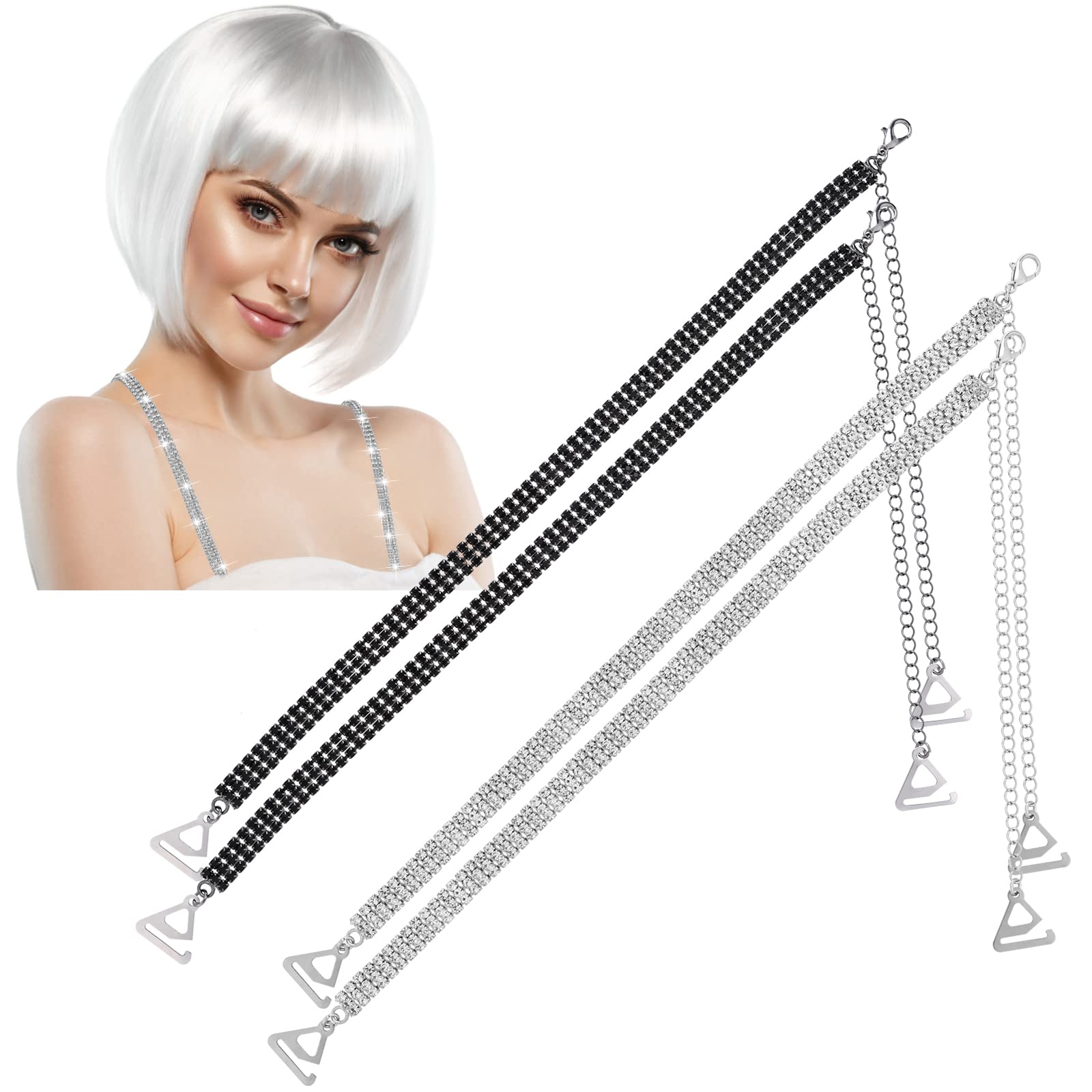 Spalline Reggiseno Con Strass - Accessorio Donna Regolabile E Antiscivolo, 2 Pezzi - Foto 6