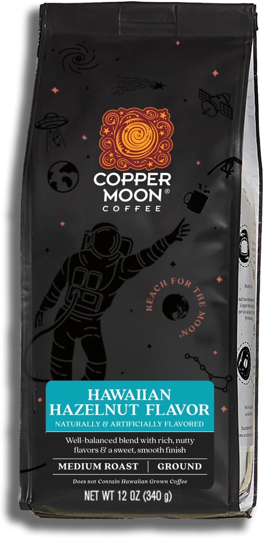 Ground Coffee, Medium Roast, Hawaiian Hazelnut Blend, 12 Oz