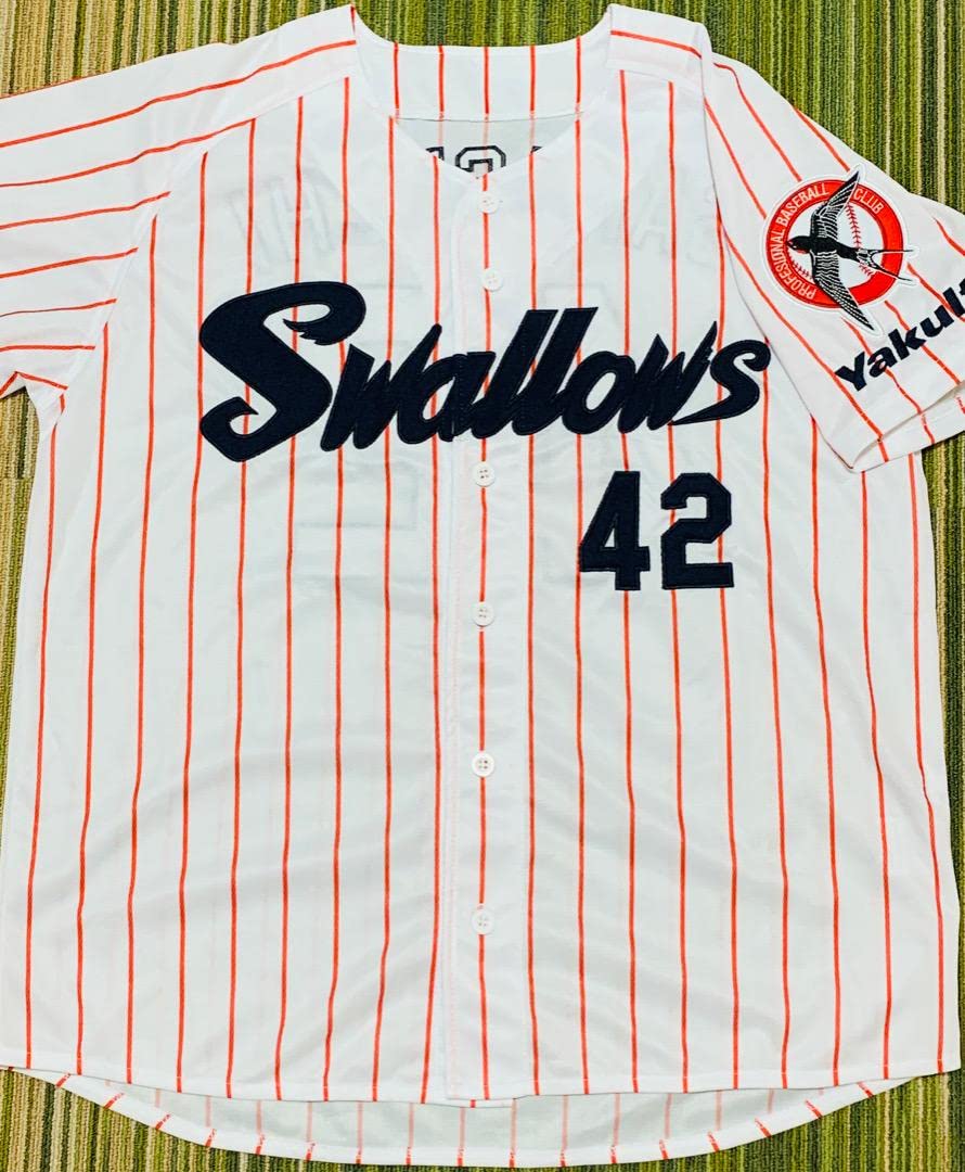 東京ヤクルトスワローズ 2021年優勝ワッペン付ユニホーム（ビジター） 坂口智隆 坂口智隆 東京ヤクルトスワローズ ユニフォーム 優勝ワッペン
