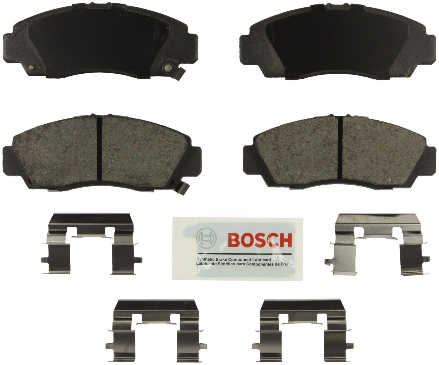 Bosch BE1324H Blue Disc Brake Pad Set with Hardware - FRONT — view 45