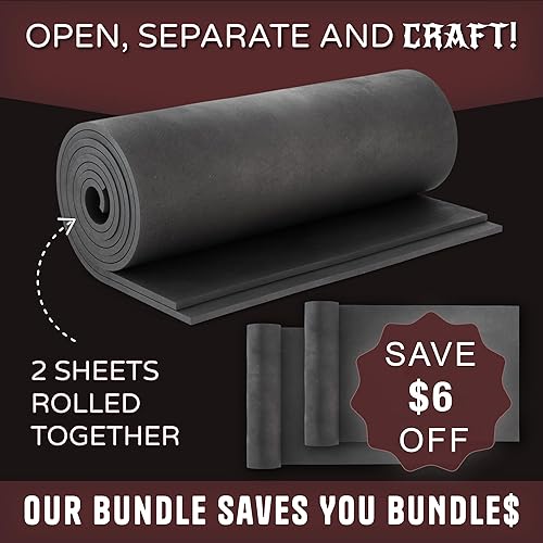 Miniatura 22 de The Foamory - Laminas de espuma de EVA de alta densidad para cosplay y manualidades, 14 x 39 pulgadas, 5/64 pulgadas de grosor