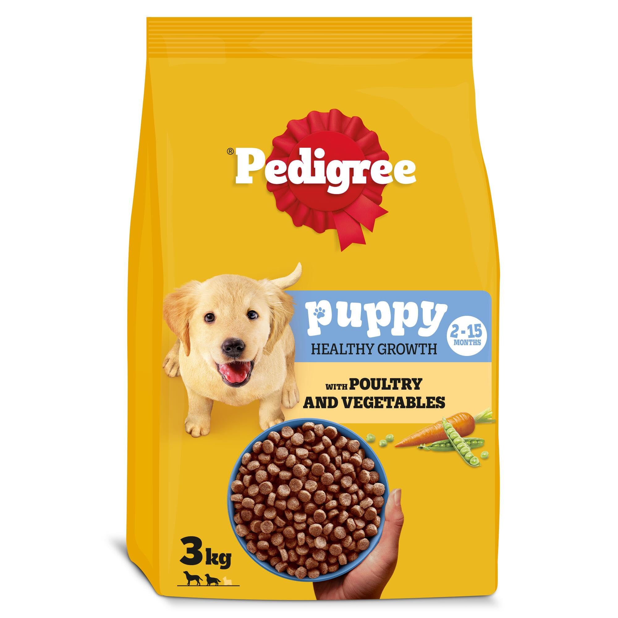 9 kg Pedigree Complete Junior Puppy Dry Dog Food Poultry and Veg Dog Biscuits