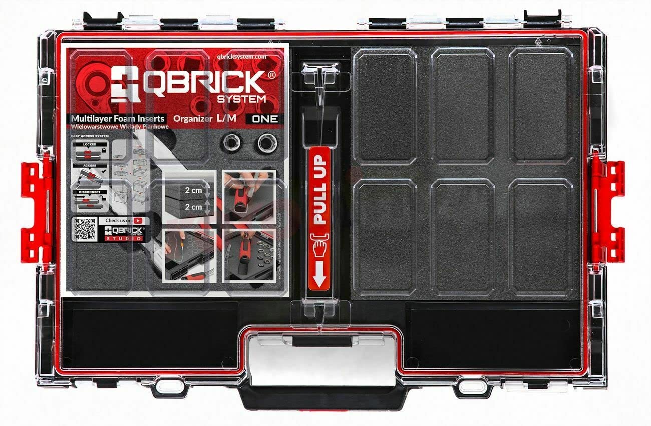 Qbrick System ONE L Organizador con relleno de espuma 5123 caja de herramientas caja caja caja de herramientas caja caja caja de herramientas maletín multisistema de maletas, caja surtida, caja de