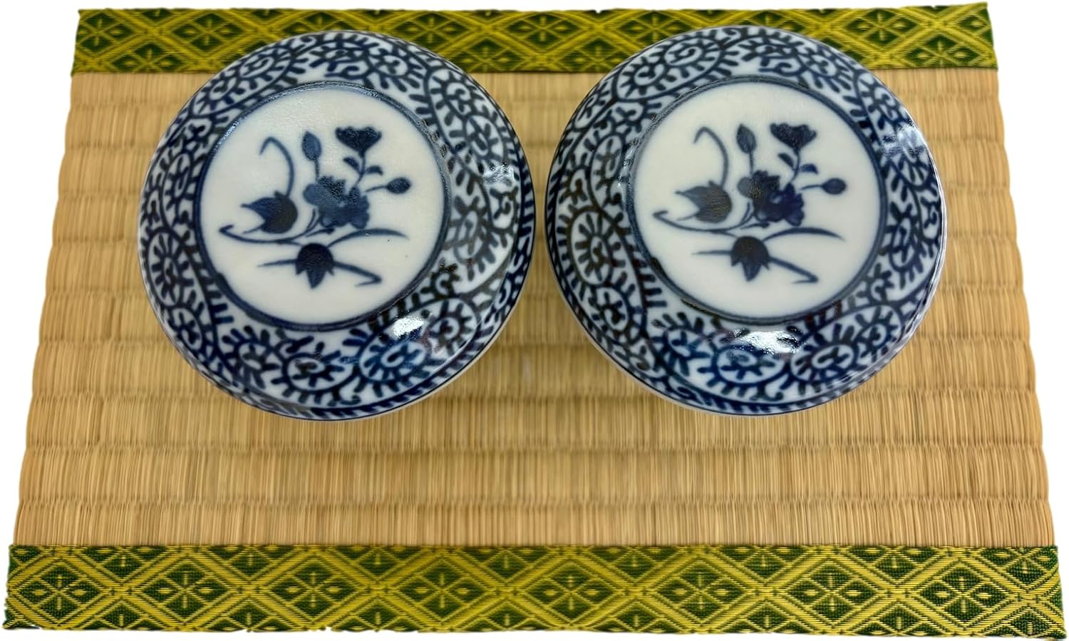 Japanese Porcelain Chawan-mushi Cups with Lid, 3.03" diaxH2.76 Takokarakusa Pattern, Mino Ware, Set of 2, from Japan M19835 image 3