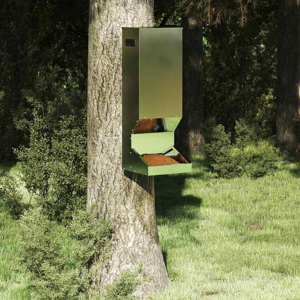 Comedero de ciervo, plata, 28 x 30 x 80 cm, acero galvanizado