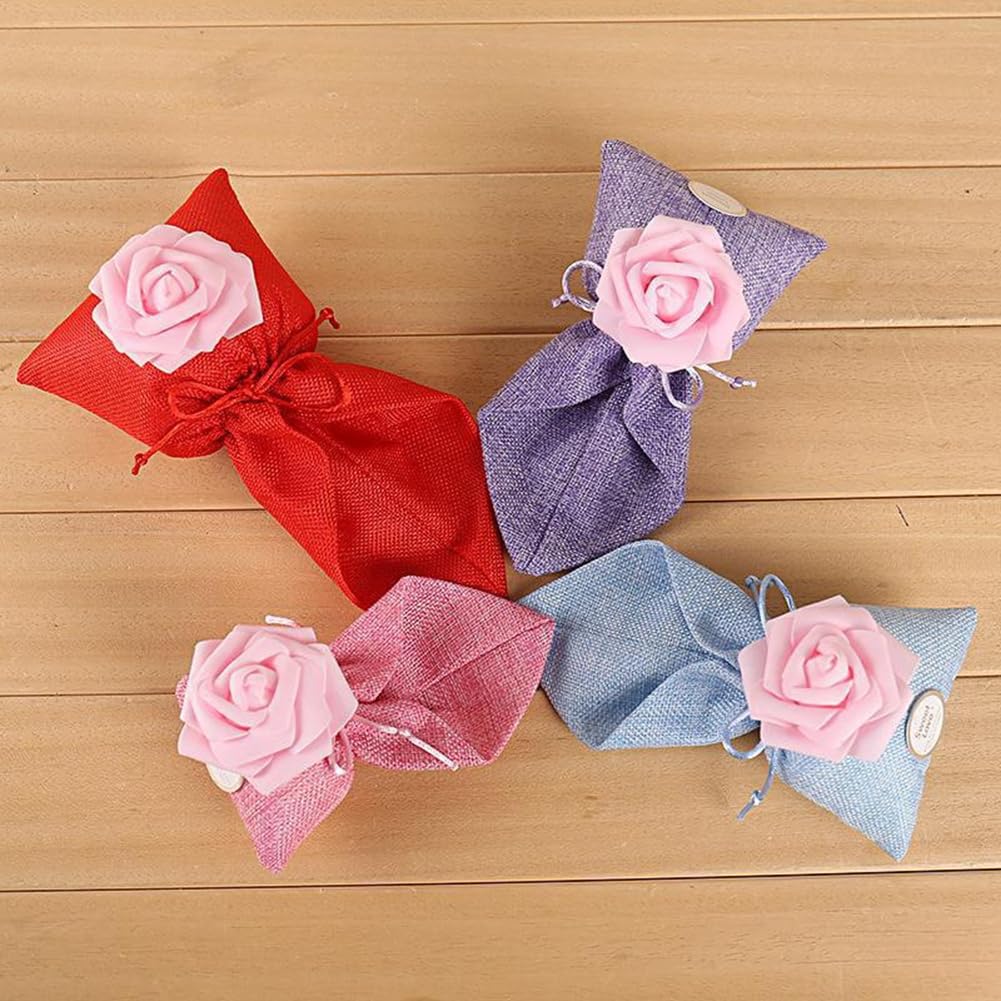 50 szt. 9 × 18 cm torebki na prezenty z kwiatami, lniane woreczki na biżuterię, woreczki na biżuterię, woreczki na prezent, lniane woreczki na wesele, baby shower, Boże Narodzenie, imprezę