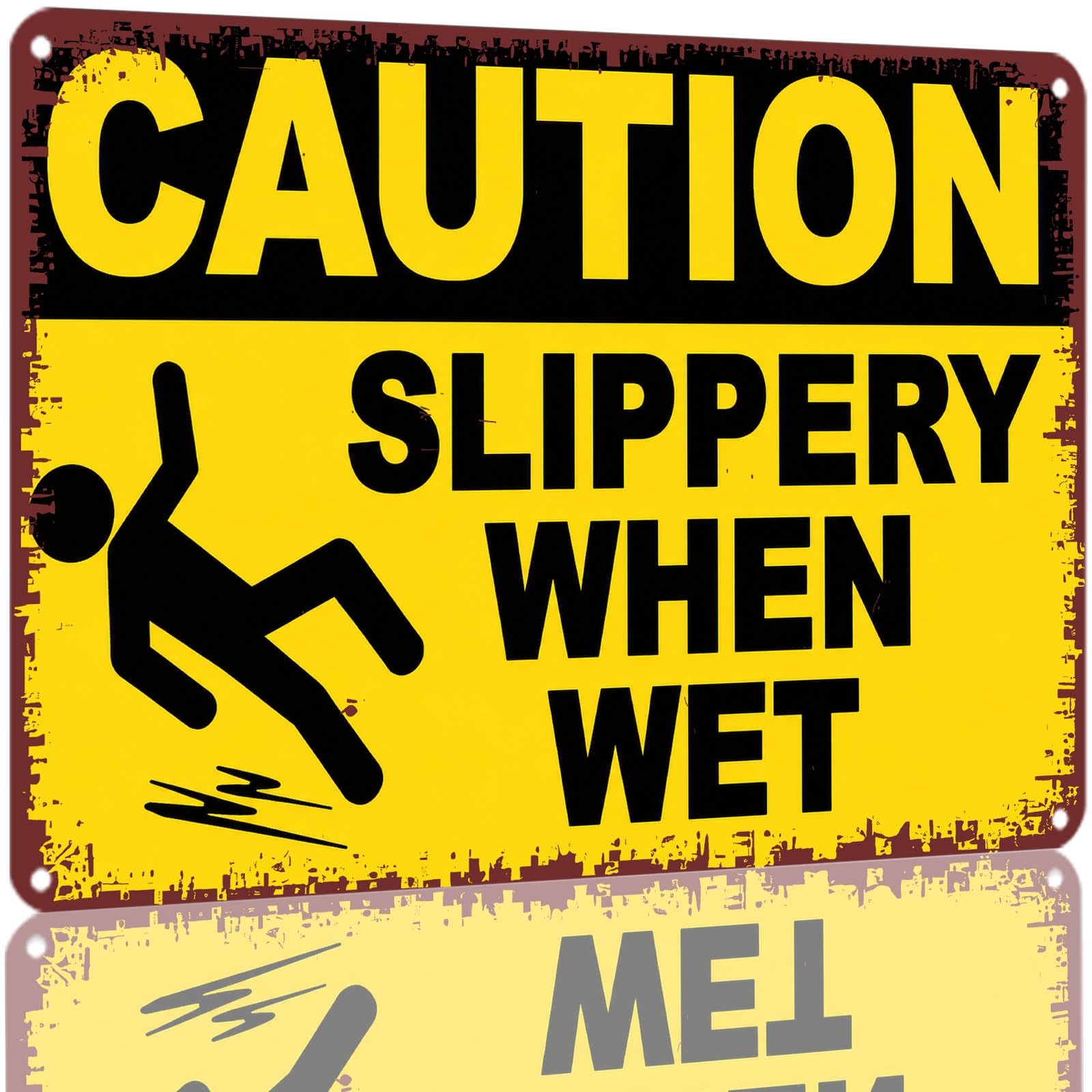 Kwqdozf As Pic Caution Slippery When Wet Metal Tin Sign 8X12 Inch Aluminum Warning Sign Fo
