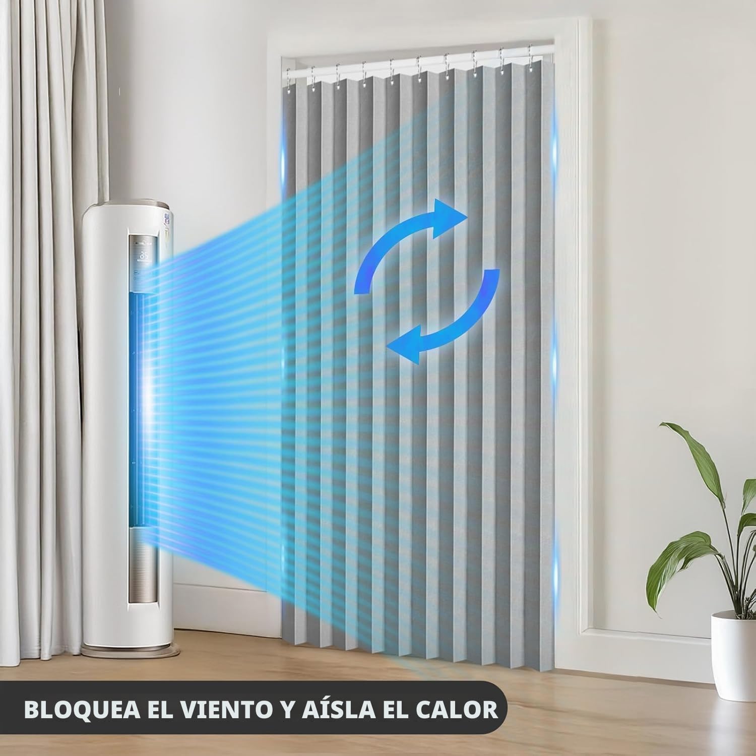 Cortinas de Puerta magnéticas Invisibles, Plegables y diseñadas a Medida, adecuadas para divisiones de Habitaciones.-White- W180xH200cm