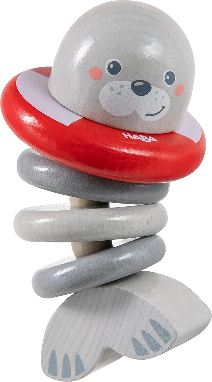 HABA 306691 - Rattle Figure Seal, Grasping Toy from 6 Months, Made in Germany