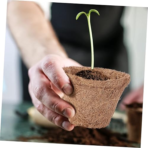 Miniatura 5 de NOLITOY 20 piezas de palmera de coco para cuarto de bebé, macetas de fibra de coco, bandeja de plantas de plantas, maceta de turba biodegradable,