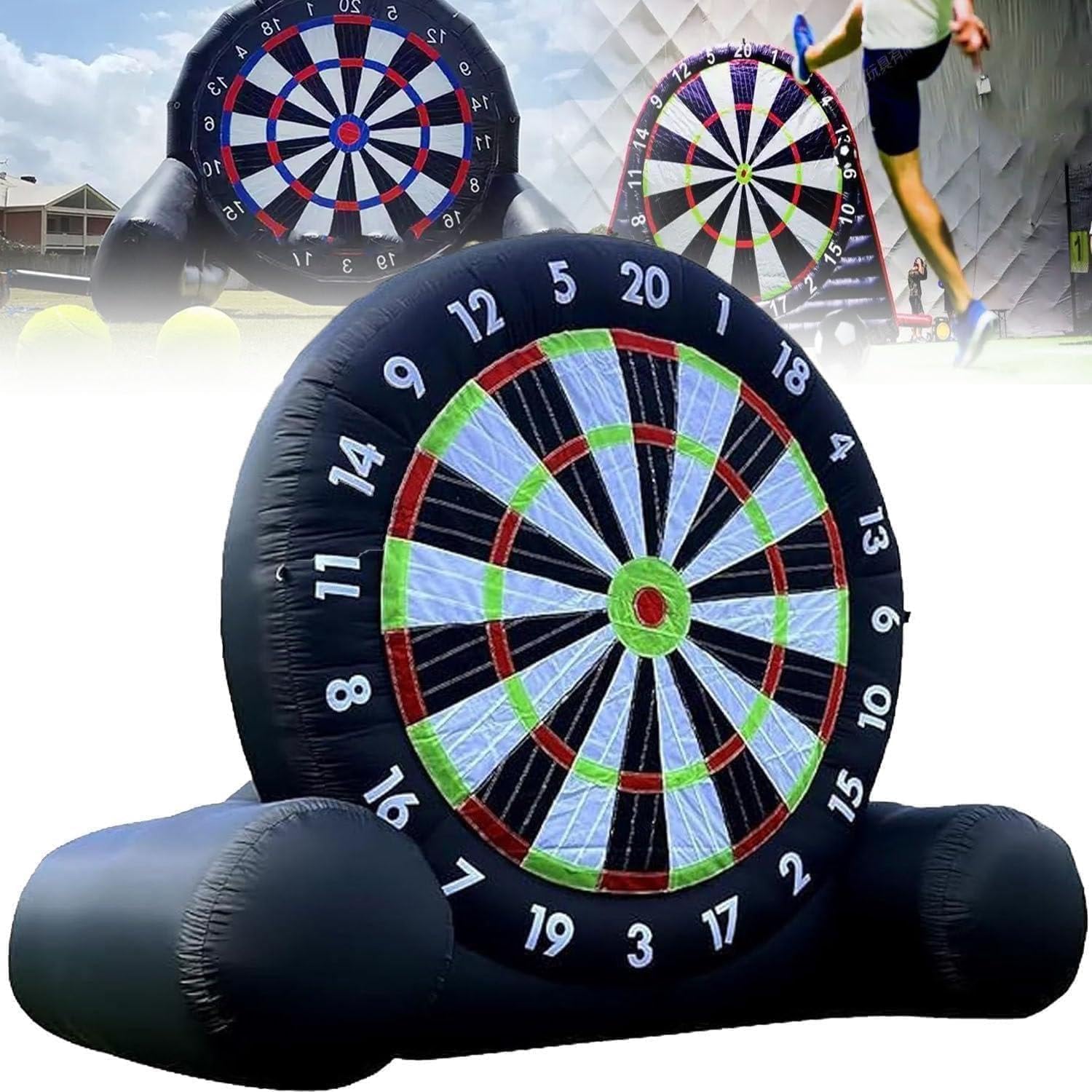 Juego de mesa inflable gigante para exteriores con pelotas de fútbol, soplador y marco de apoyo para divertidas actividades grupales y eventos deportivos