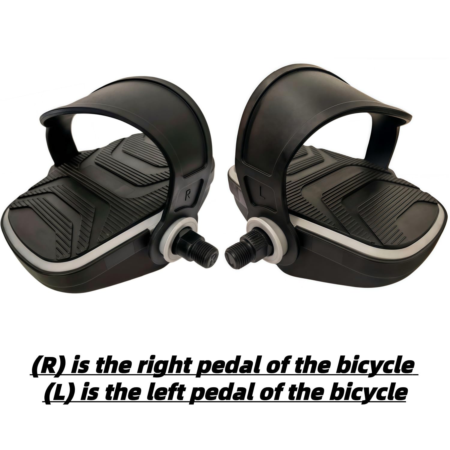YBEKI 1 coppia di pedali premium per cyclette con cinghie - Spina da 9/16" (14,3mm) - Pedali per bicicletta regolabili e antiscivolo per spinning bike/ciclismo indoor/cyclette - Incl. 12 mesi di