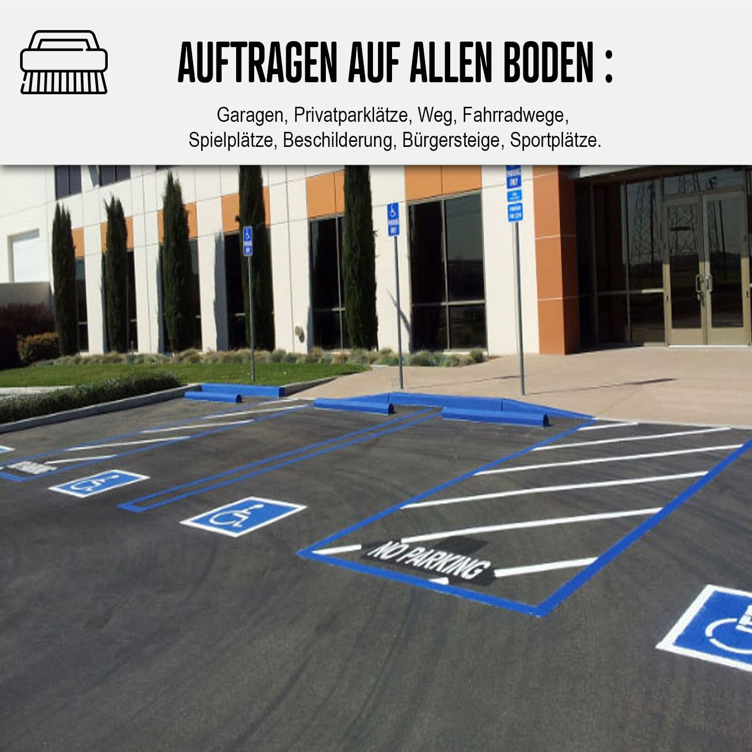 Bitumenfarbe/Teerfarbe: Harzbodenbeschichtung für Asphalt, Teer, Belag - ARCASPHALT Grau - 15 kg (bis zu 30 m² in 2 schichten)