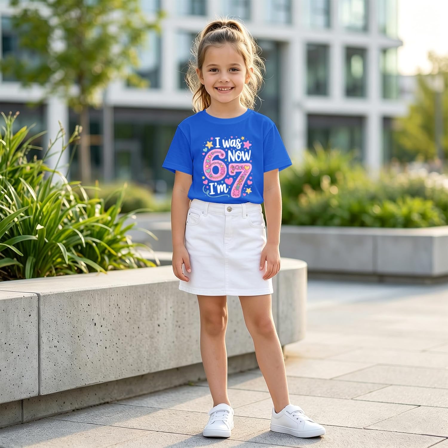 I was 6 Now Im 7 Decorations Shirt for Girls 7th Funny Birthday Shirts Girl Six Seven Shirt for Kids