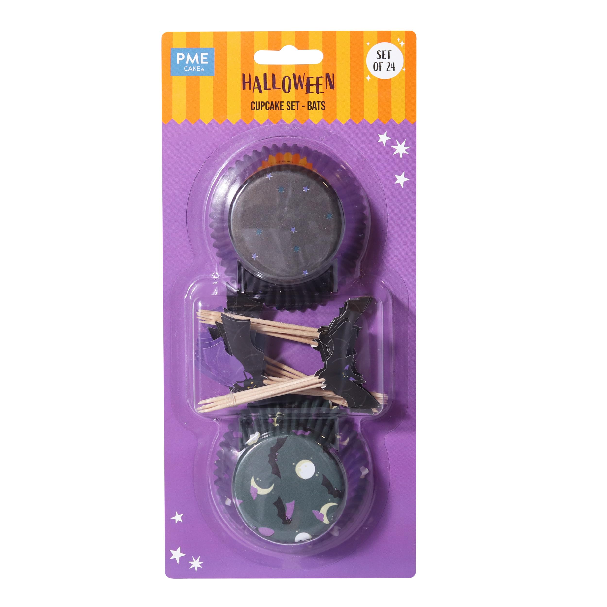 FEPITO 60 Pezzi di Halloween Cupcake Topper Stuzzicadenti Bandiere Indicatori per Halloween Party Torta Cibo Formaggio Piatto Antipasti Decor