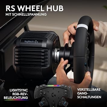 Logitech G RS50 RS50 Pedalsystem: Set für simulierten 4-teiligen Lauf - RS50-Lenkradbasis mit 8 Nm Direktübertragung RS Hub