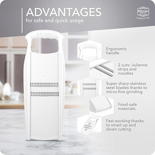 Miniatura 5 de BORNER Roko PowerLine - Rallador de verduras Börner - Calidad fabricada en Alemania, color blanco