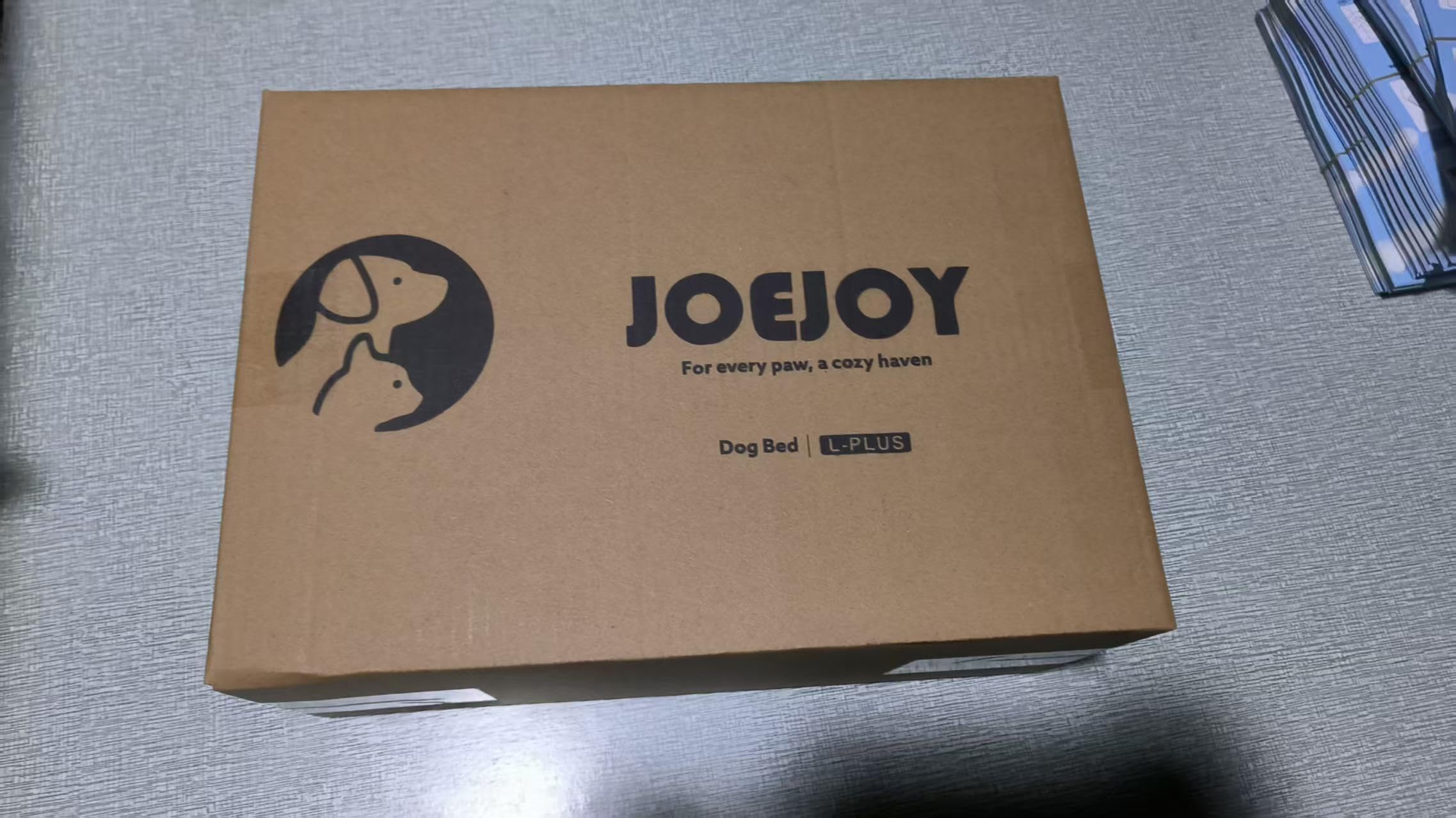 JOEJOY Ortopedyczne legowisko dla dużych psów, legowisko dla psa, nadaje się do prania, antypoślizgowa sofa dla psa, kosz z miękkiego sztucznego futra królika, 89 x 64 x 20 cm, brązowe