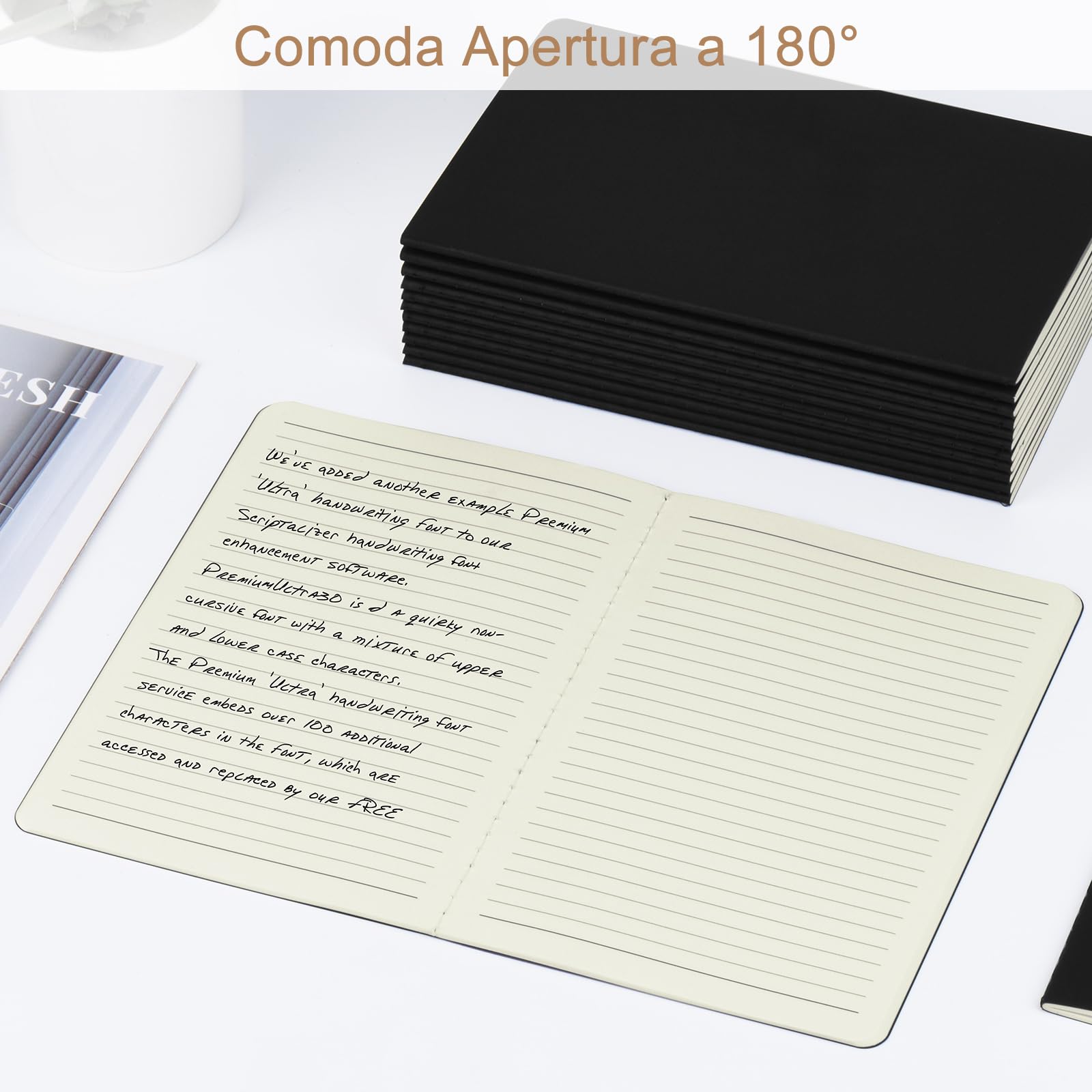Quaderno A5 Rigato 24 Pezzi 30 Fogli 60 Pagine Nero
