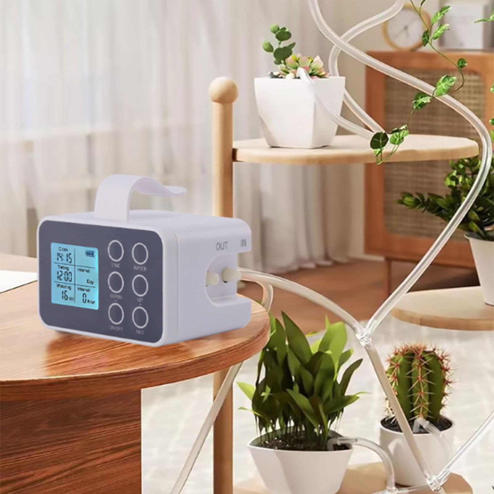 Dispositivo di irrigazione automatica delle piante con timer e irrigazione a goccia regolabile per interni ed esterni fino a 20 vasi