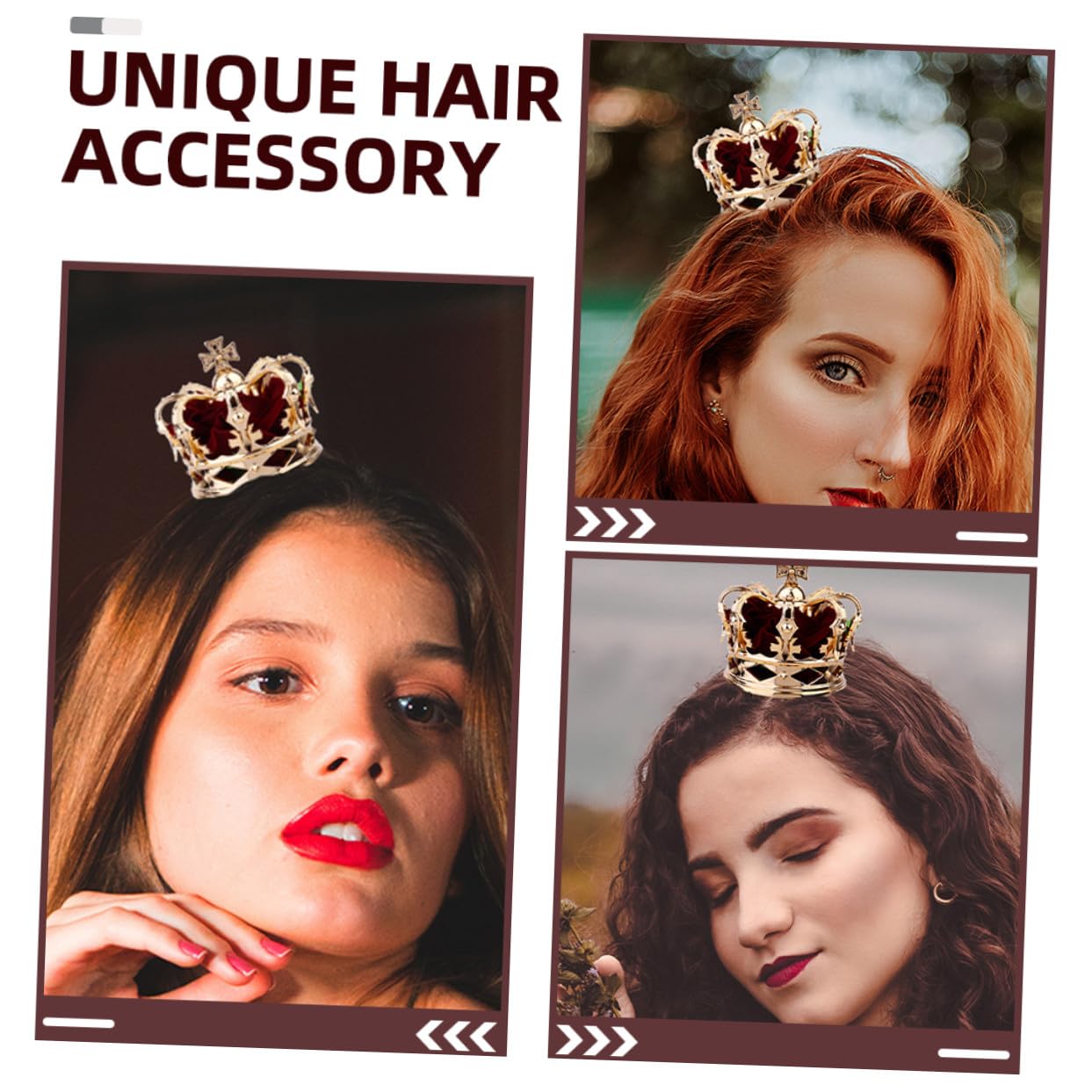 Healeved 2 Stück Mädchen Haarklammern Kronenform Rote Haarschmuck Clips für Halloween Party Cosplay und Festliche Anlässe Langlebig und Komfortabel Geeignet