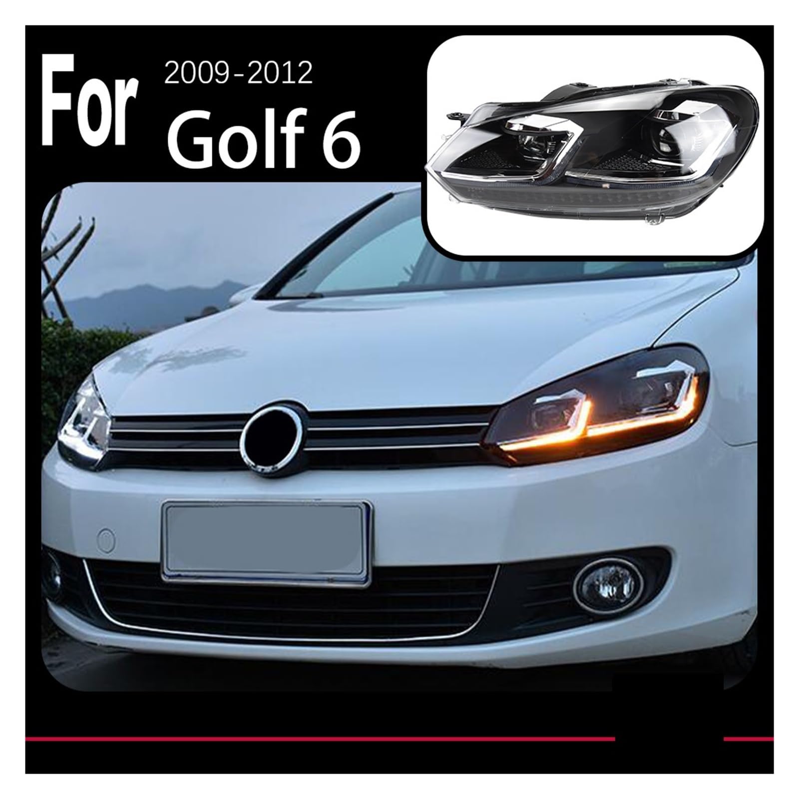 Amazon | 車モデルのヘッドランプ VW ゴルフ 6 ヘッドライト 2009-2012
