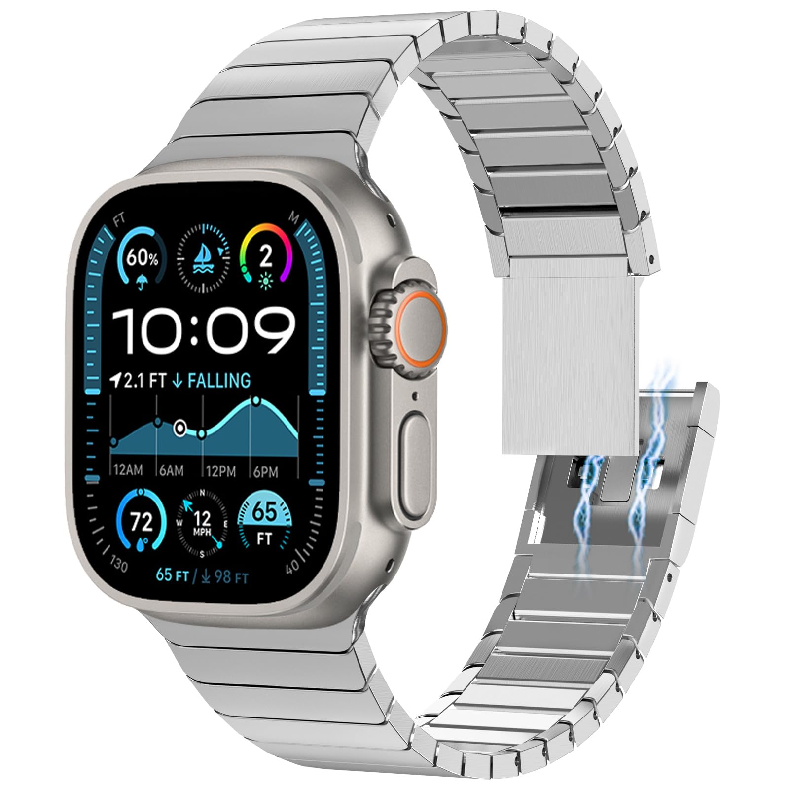CHANCHY 49mm 46mm 45mm 44mm 42mm(Series 3 2 1) for Apple Watch Strap Stainless Steel links Strap replacement band for iwatch Ultra 3/Ultra 2 1/SE 3 2 1/Series 11 10 9 8 7 6 5 4 3 2 1,Silver