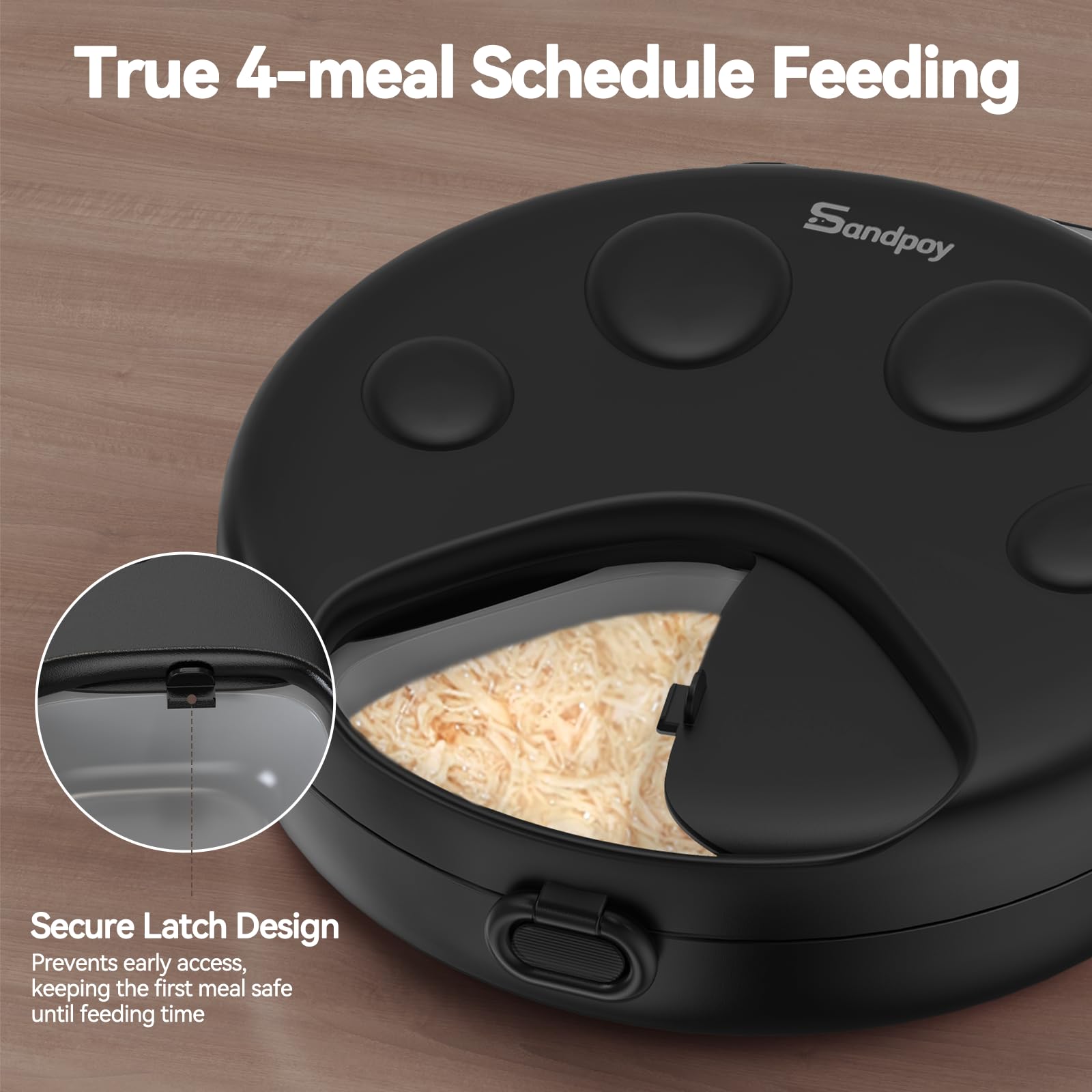 Alimentador automático de alimentos húmedos para gatos, dispensador inalámbrico de alimentos húmedos para mascotas con 4 paquetes de hielo, 4 comidas por día, contenedor refrigerado de alimentos