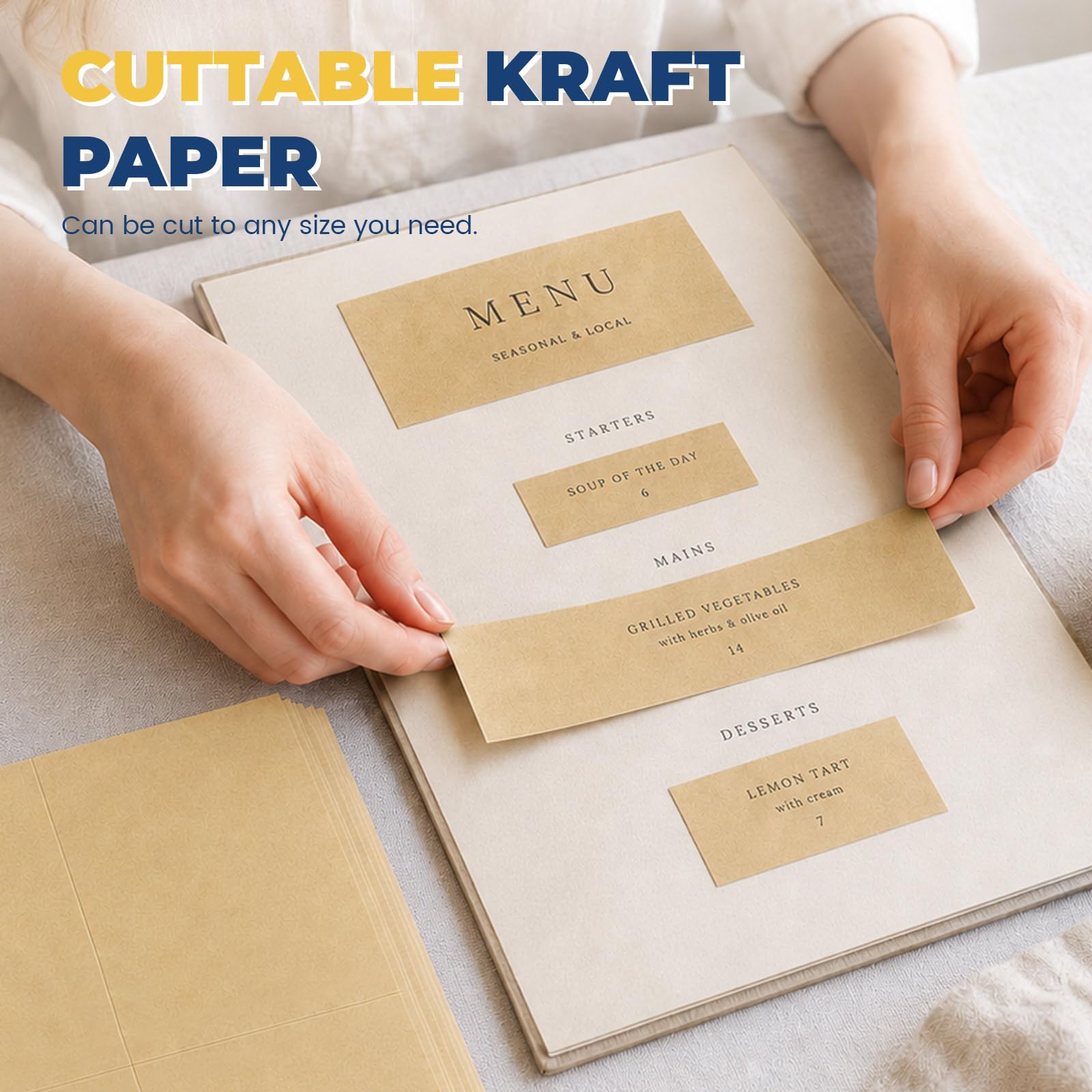Lot de 400 étiquettes autocollantes en papier kraft de 10,5 x 14,9