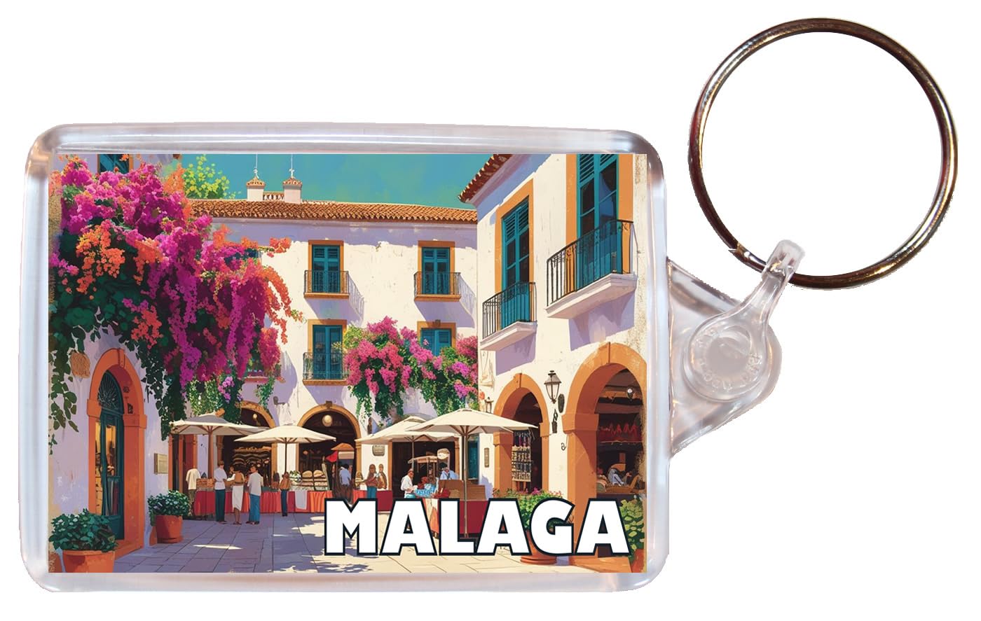 Baked Bean Store Malaga - Spain - Double Sided Keyring Artistic BBSKEY78