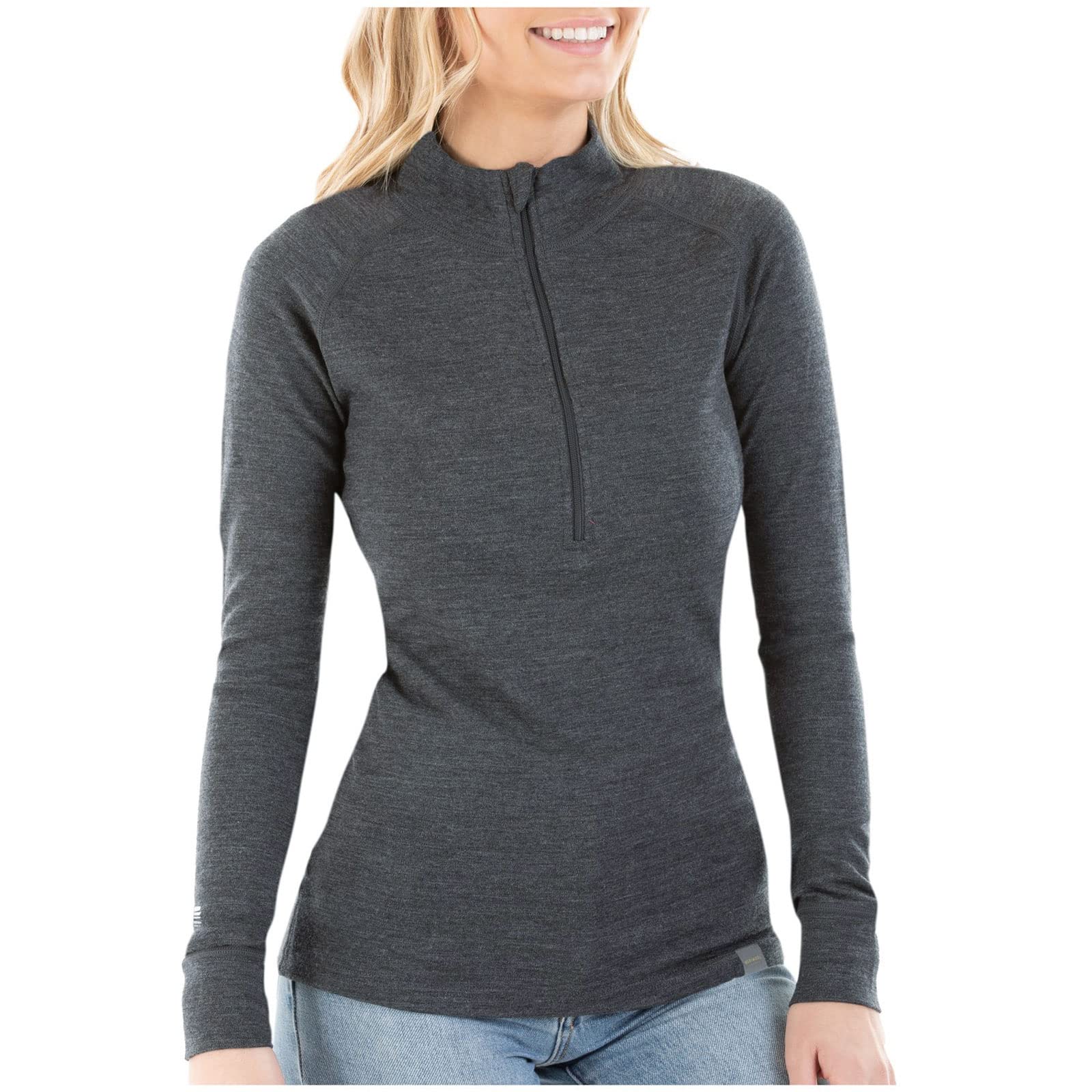 Womens Base Layer 100% Merino Wool Midweight 250g Half Zip Sweater for Women