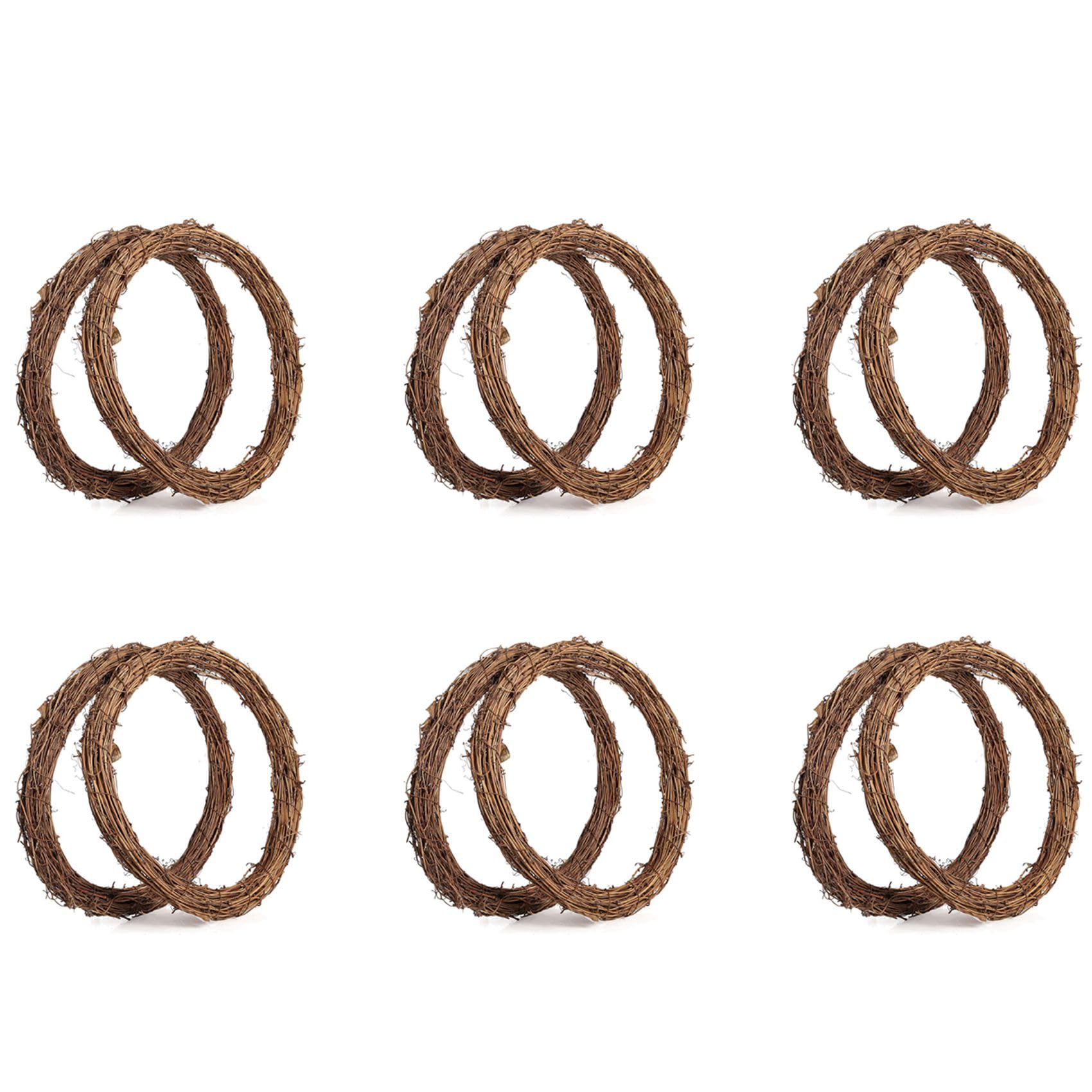 Hndhbfgrt 12PCS 14 Inch Grapevine Wreaths Wreath Rattan Wreath Garland for DIY Christmas Craft or Wedding Decors