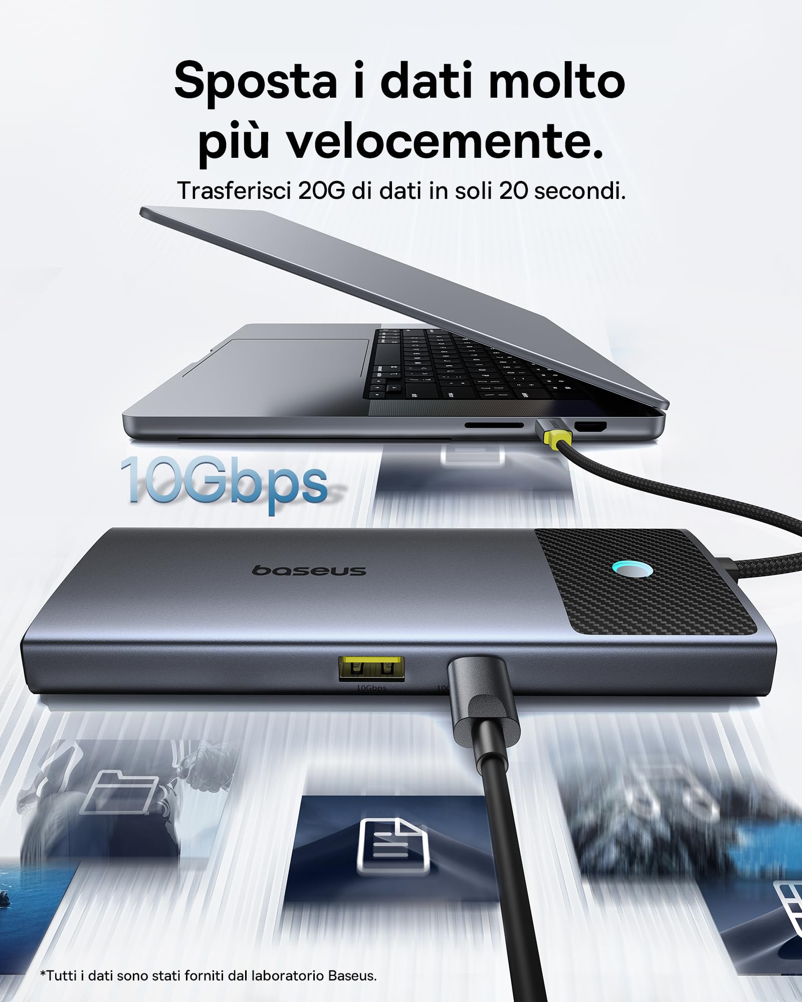 Baseus Hub USB C 7 w 1 Dual HDMI adapter do MacOS z 2 HDMI, 10 Gbps USB-A i USB-C, 2 USB-A 3.0, 100 W PD, stacja dokująca do laptopa MacBook Pro Air M1 M2 M3
