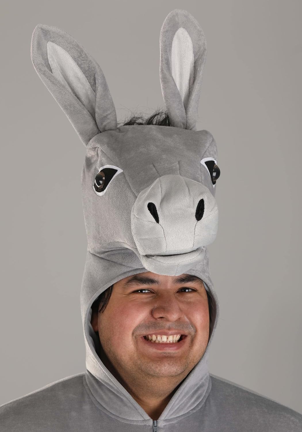 Donkey Costume for Adults, Gray Donkey Jumpsuit for Farm Animal Dress-Up or Halloween