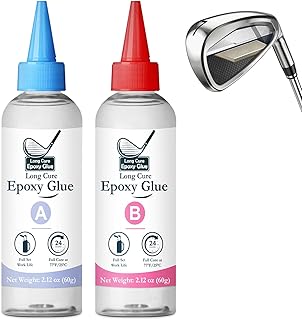 Long Cure Golf Club Epoxy 4.23oz, Quick Cure Transparent Durable Golf Epoxy, Used to Repair All Clubs, Heads, Drivers, Putters and Irons
