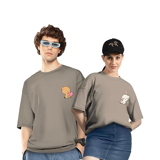 Couple T-Shirts Cotton | Oversized Tshirt for Men Women Love (Set of 2 | Regular Fit | OSHS CT9)