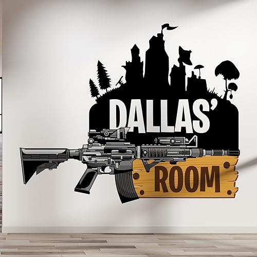 Kyle Cornhole Calcomanías de pared de jugadores con nombre personalizado, decoración de dormitorio de niños, calcomanía con nombre personalizado,