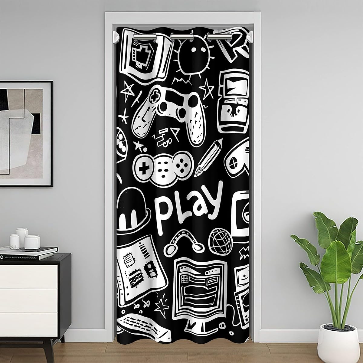 Rideau de placard jeux vidéo gamer pour créer un coin gaming ado parfait