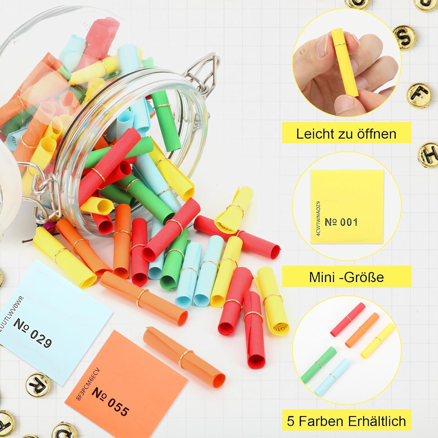 100 Piece Tombola Set Winning Tickets 1-100 Loose Hits Tombola Loose Win Rollless Colourful Mixed Winners Numbered for Club Party and Leisure Annual Tombola - Image 3